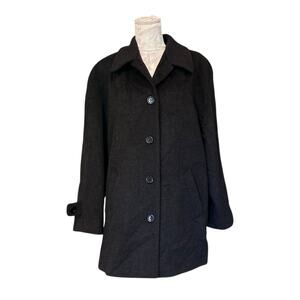 Jonathan Michael Lambswool Coat Gray Charcoal Wool Blend Sz 16 Classic Layer